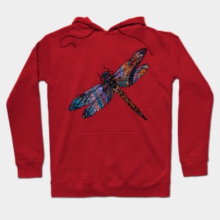 Ornate Dragon Fly Colorful Insect Illustration Hoodie